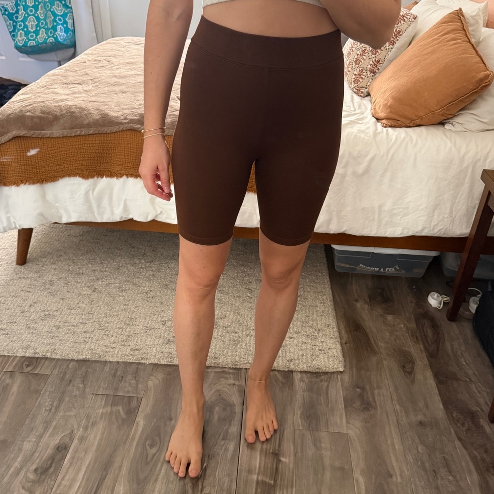 Capulet Chocolate Brown High Waist Bike Shorts